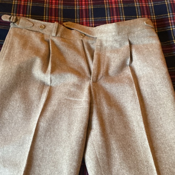 Scavini trousers in wool herringbone tweed. - Picture 2 of 7